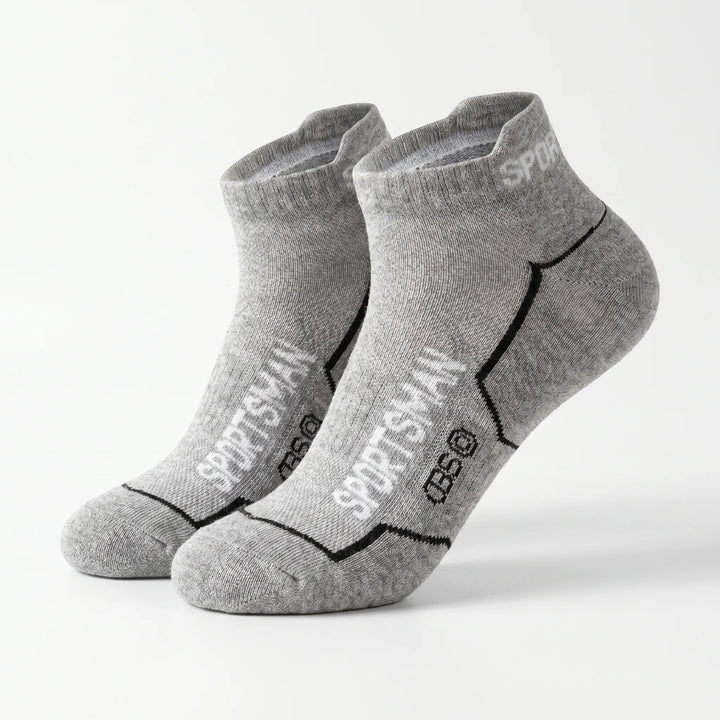 Men's performance low-cut socks (6-pack). Breathable athletic ankle socks for running & training.