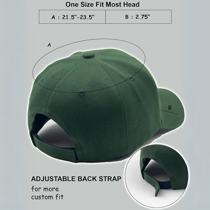 Classic men's adjustable baseball cap, a structured hat in durable fabric, perfect for daily casual wear.