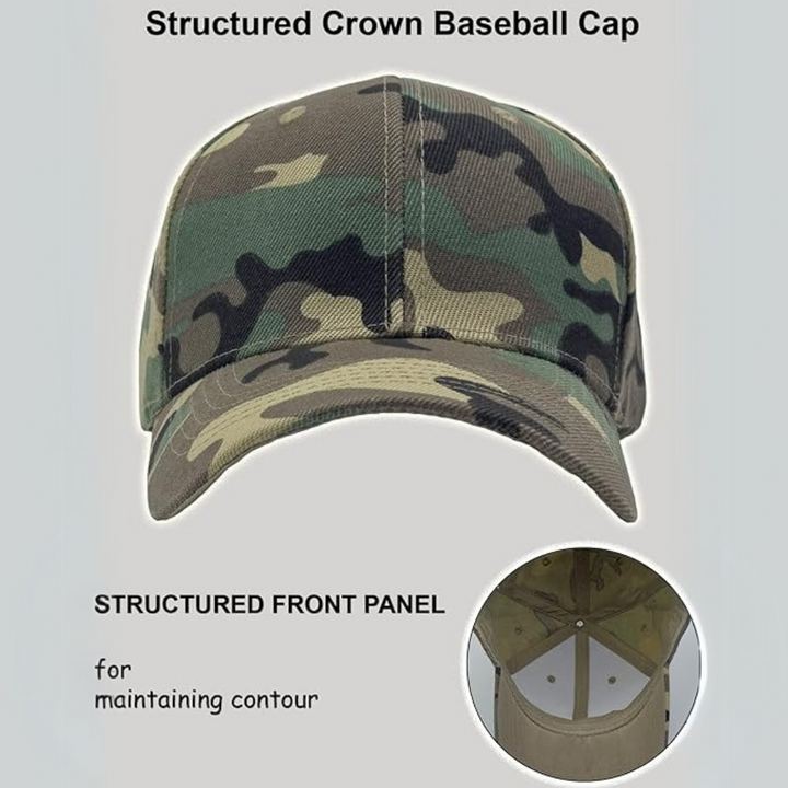 Outdoor-ready men's adjustable baseball cap, a sporty, structured accessory for sunny daily wear.