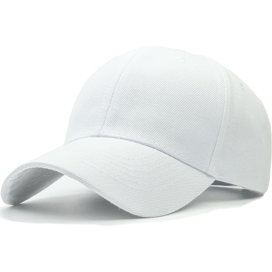 Adjustable men's structured baseball cap, ensuring a secure & comfortable fit for all-day daily wear.
