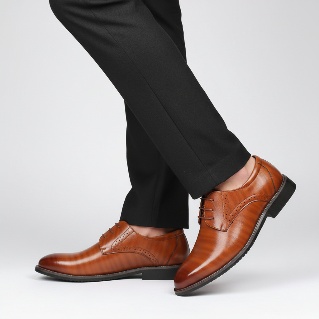 Premium leather Adrian men's elegant dress shoes. Classic lace-up for confident, sophisticated fashion.