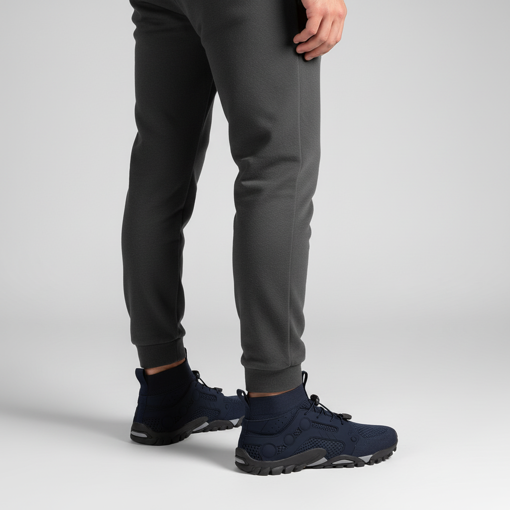 Cameron men's barefoot style high shaft shoes. Lightweight, non-slip, breathable, adjustable fit for trails.