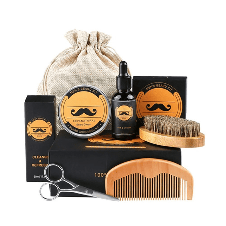 Achieve a thicker, stronger beard with this men's beard growth kit. Essential grooming for healthy beard care.