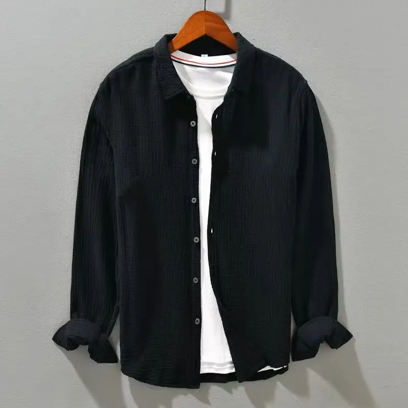 Yellow men's relaxed fit button-up shirt. Lightweight and breathable for warm weather summer style.