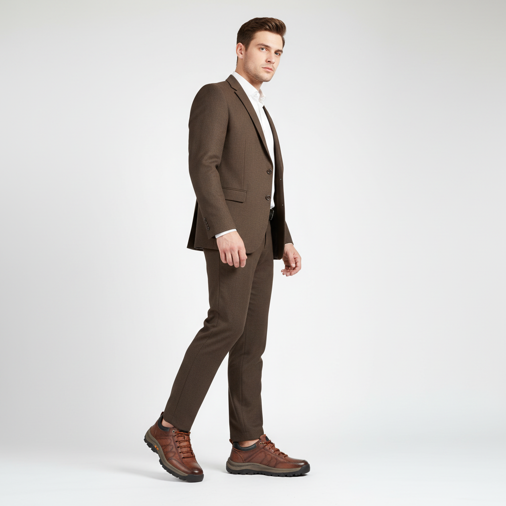 Stylish men's leather lace-up dress shoes, versatile for business casual & formal outfits. Orthopedic comfort.