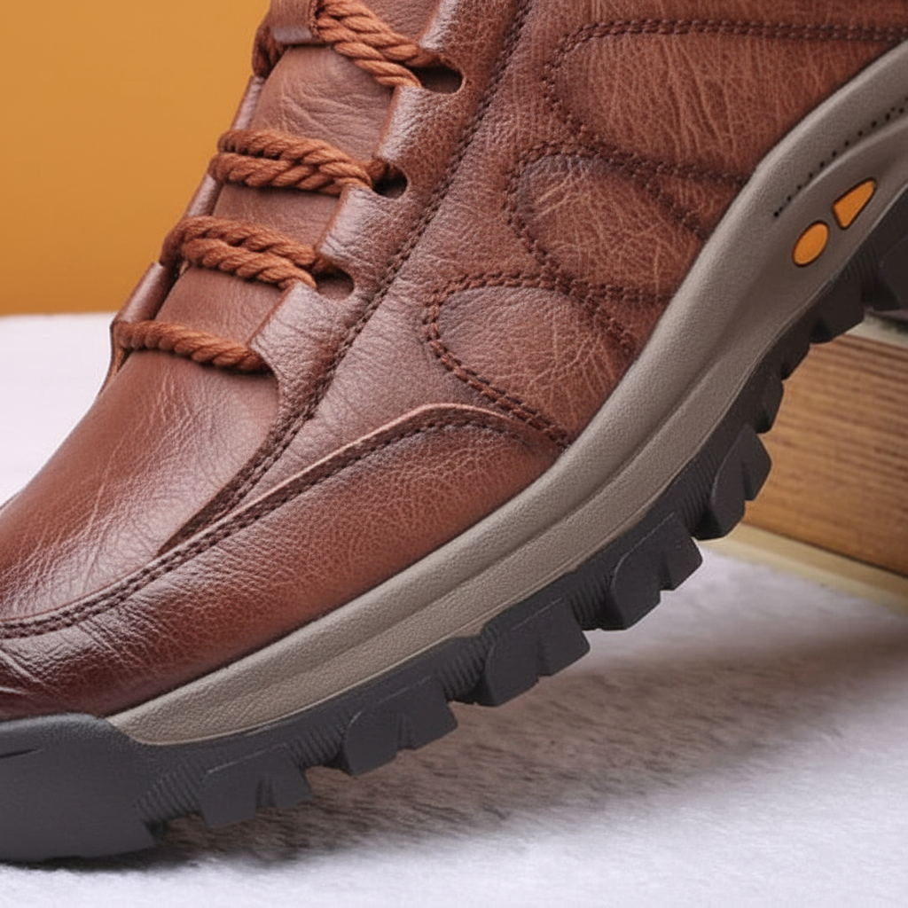 Classic men's leather lace-up dress shoes with orthopedic support, perfect for formal and everyday comfort.