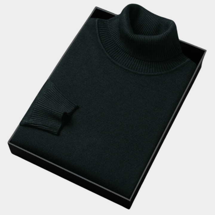 Comfortable men's roll neck polo jumper, tailored for a sharp, sophisticated smart casual & business look.