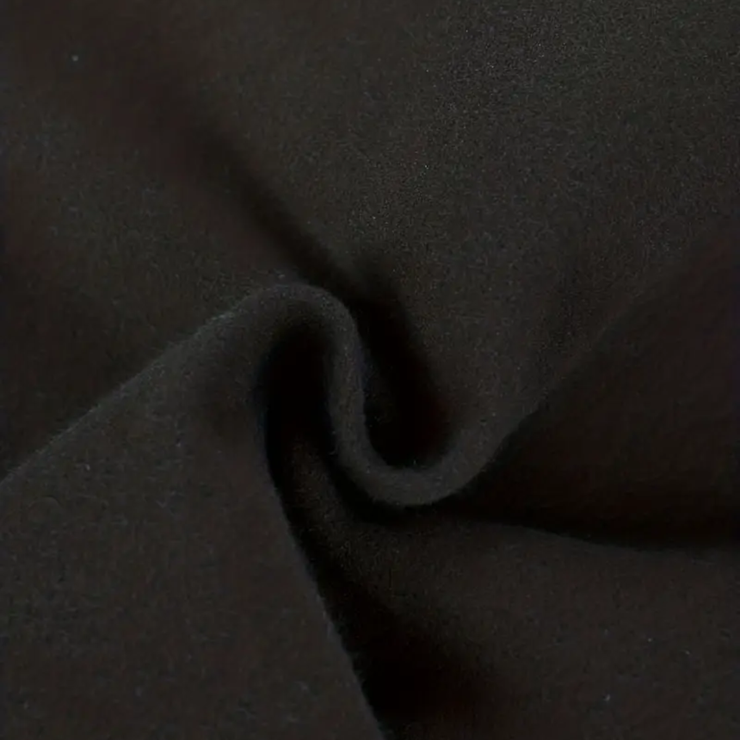 Fashionable men's black long overcoat, a versatile single-breasted formal coat for elegant business and winter style.