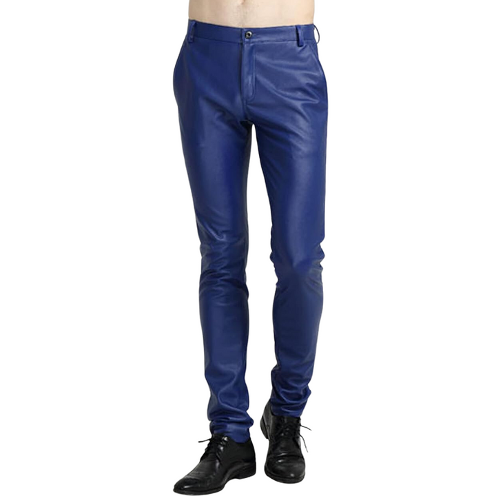 Stylish men's slim fit biker pants, versatile bottoms for modern street style and edgy men's fashion outfits.