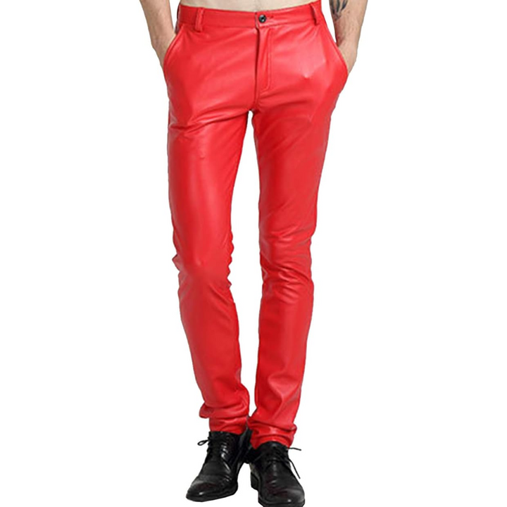 Men's tapered slim fit biker pants, an edgy & comfortable choice for modern men's street fashion & casual wear.