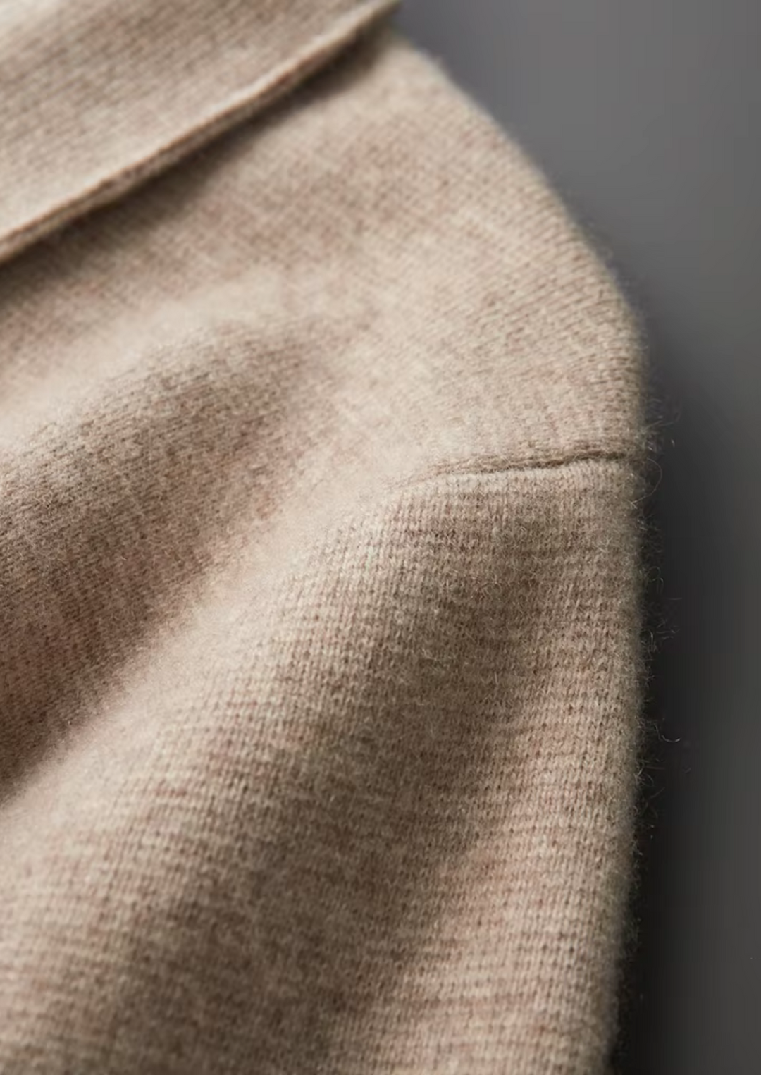 Men's zip-up cardigan sweater, a versatile all-season smart casual layer for men.