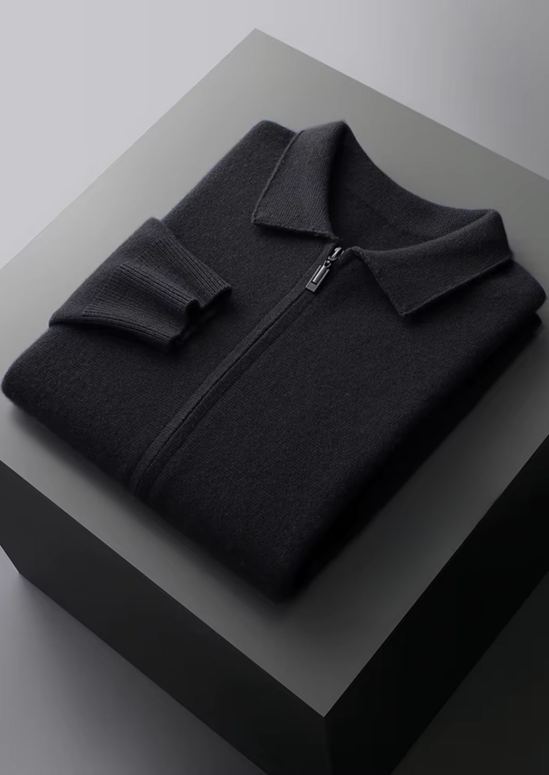 Essential men's zip-up cardigan, a smart casual layer for any season and occasion.