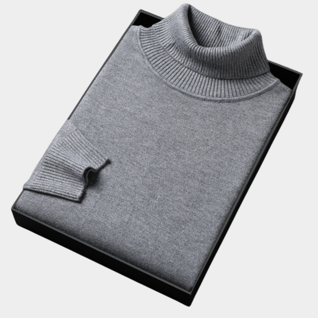 Elegant men's turtleneck sweater. Stylish long sleeve design, perfect for confident modern casual layering.
