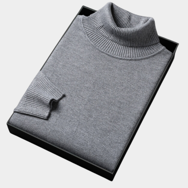 Elegant men's turtleneck sweater. Stylish long sleeve design, perfect for confident modern casual layering.