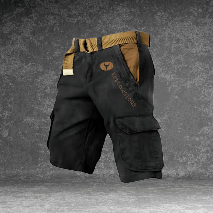 Relaxed fit men's breathable cargo shorts. Comfortable summer utility shorts with spacious pockets for travel.