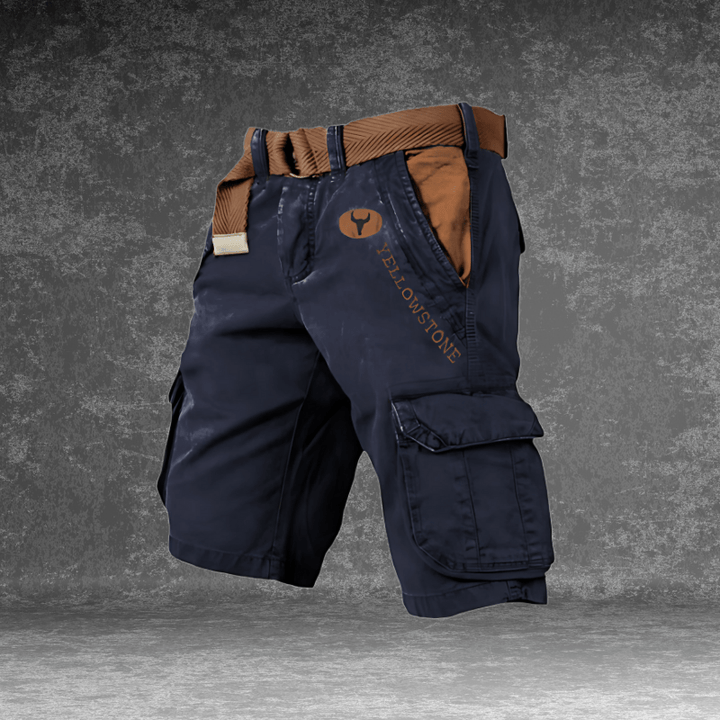 Men's utility cargo shorts. Breathable and durable, featuring ample pockets for essentials. Great for outdoor wear.