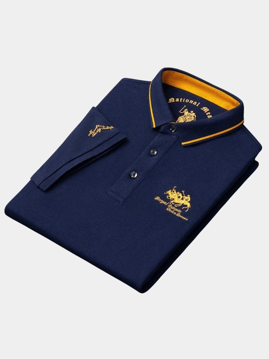 Men's breathable embroidered polo shirt, a comfortable short-sleeve top for casual or smart casual wear.