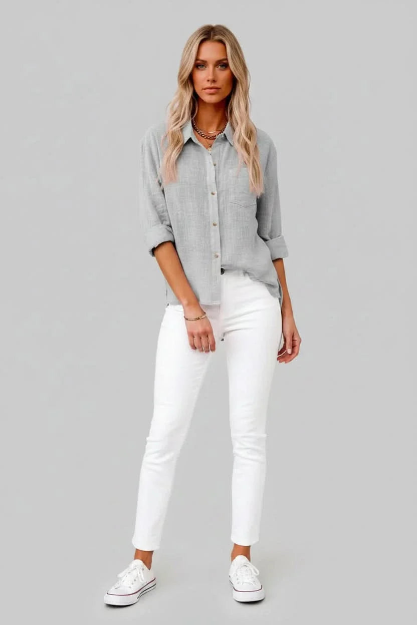 Men's lightweight solid button-up for everyday, breathable comfort & relaxed fit.