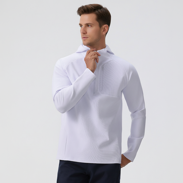 Men's breathable stretch performance jacket, ideal for activewear, workouts, or urban style. Lightweight & comfortable.