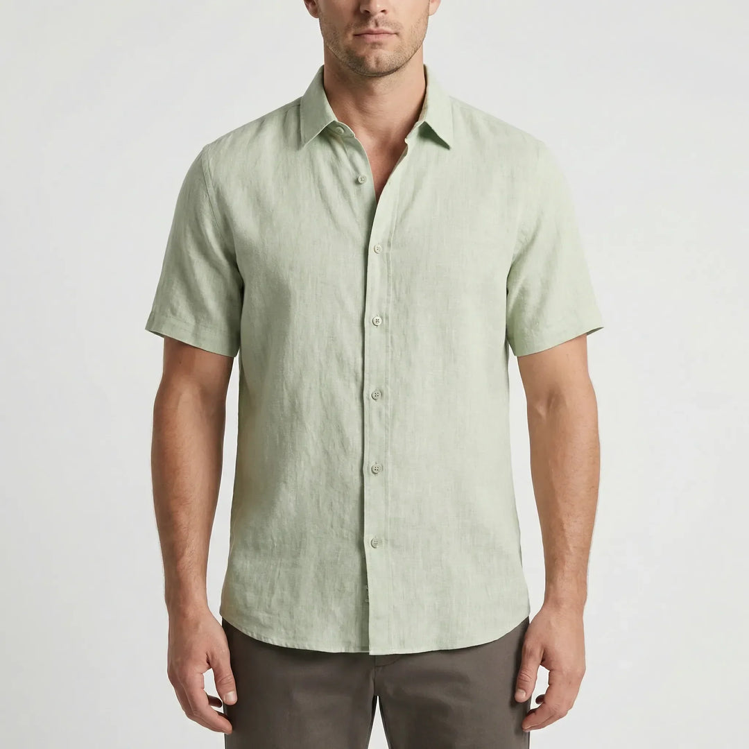 Everyday men's breezy shirt, short sleeve & button-up, designed for comfort in warm climates.