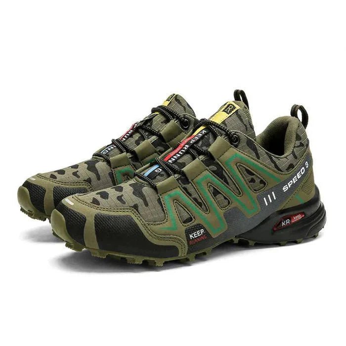 Men's camo orthopedic support sneakers with cushioned sole for all-day comfort and arch support.