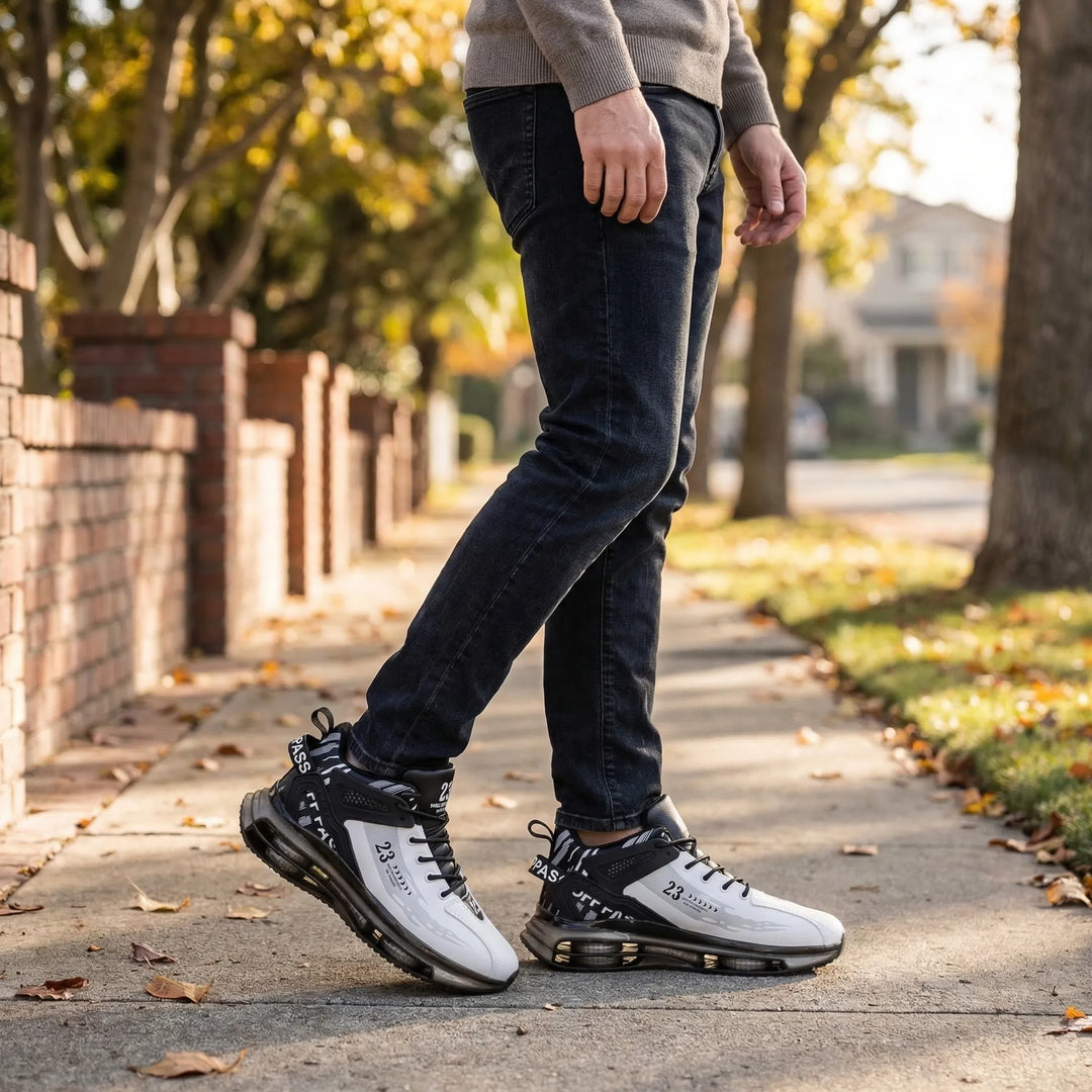 Men's Carlos high-top lace-up sneakers with orthopedic arch support for all-day comfortable walking and casual wear.