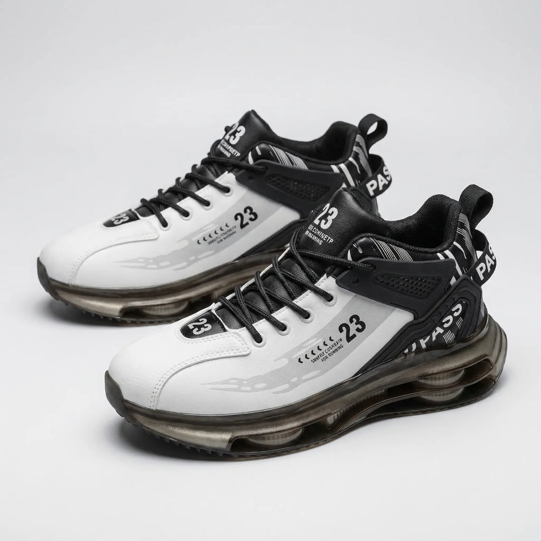 Stylish men's high-top sneakers, "Carlos," featuring a chunky sole and lace-up design for street style & comfort.