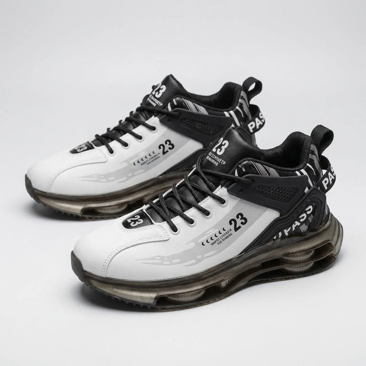 Stylish men's high-top sneakers, "Carlos," featuring a chunky sole and lace-up design for street style & comfort.