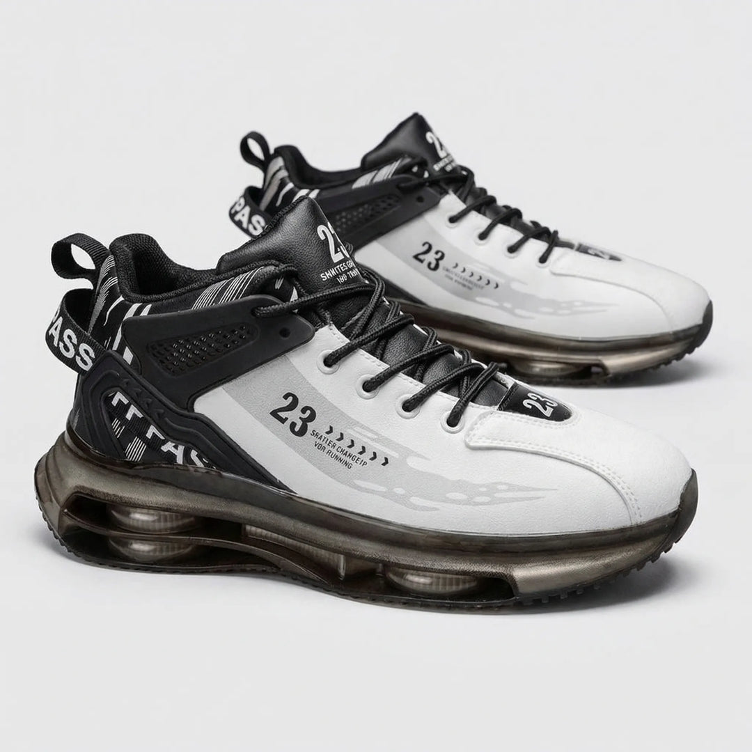 Durable men's high-top lace-up 'Carlos' sneakers with arch support and a comfortable chunky sole.