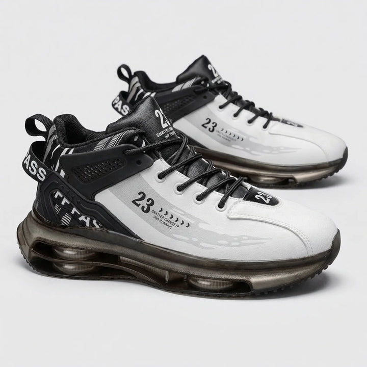 Durable men's high-top lace-up 'Carlos' sneakers with arch support and a comfortable chunky sole.