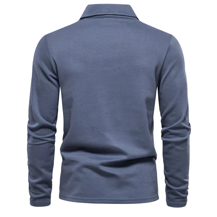Carlton men's long-sleeve polo shirt featuring a stylish turn-down collar for a refined smart-casual look.