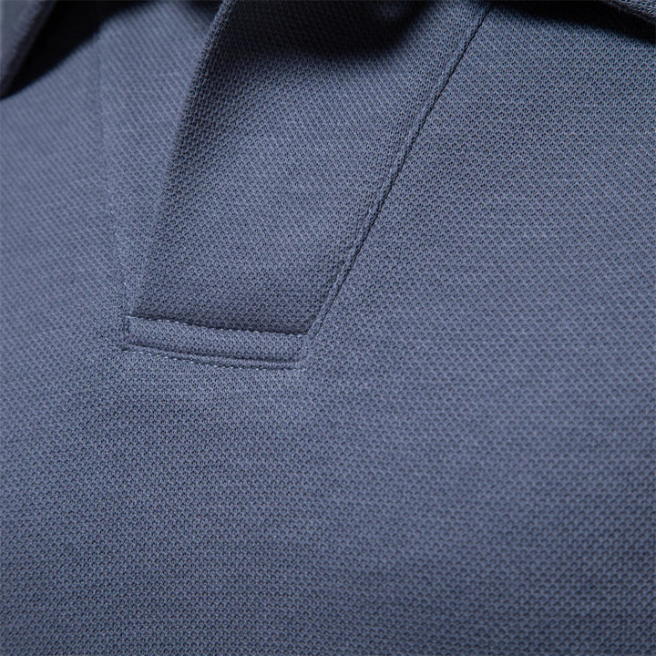 Stylish men's long-sleeve polo with a turn-down collar, essential for sophisticated everyday fashion.