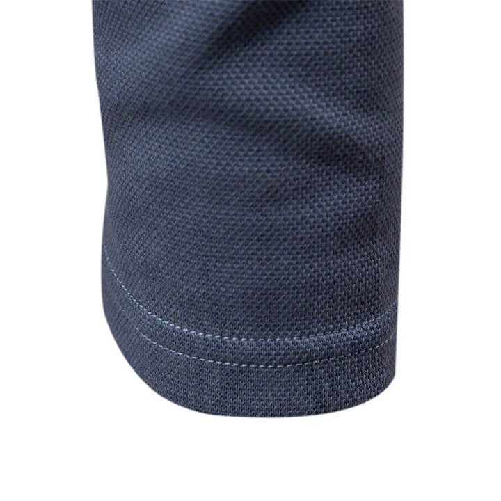 Men's fashion long-sleeve polo shirt with elegant turn-down collar, great for versatile smart-casual outfits.