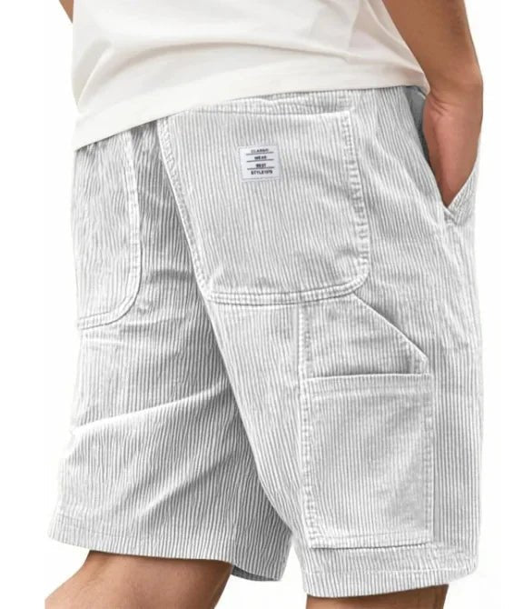 Men's comfort shorts, relaxed fit, knee-length design with utility pockets, perfect for summer & outdoor leisure.
