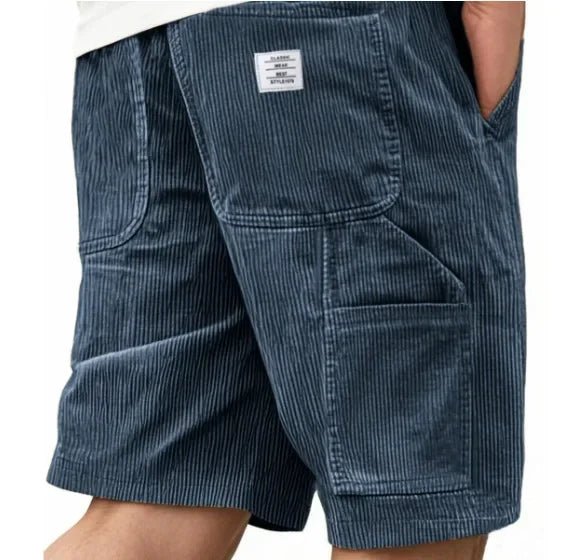 Front view of durable men's cargo shorts, relaxed fit, ideal for streetwear, summer outings, and outdoor adventures.