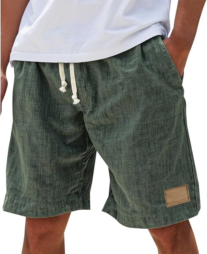 Comfortable men's vacation shorts, elastic waist for ultimate summer beachwear. Casual everyday style.