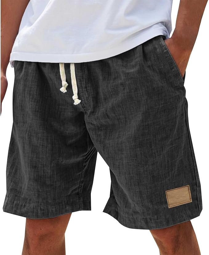 Stylish men's summer shorts for casual everyday wear. Comfortable elastic waist and drawstring for ultimate comfort.