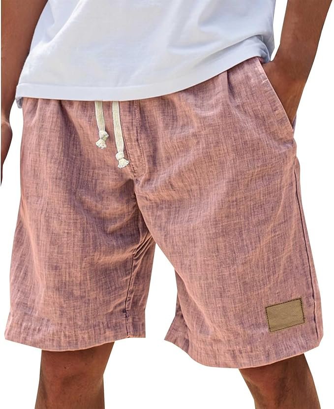 Stylish men's summer beach shorts with a comfortable drawstring waist. Ideal for relaxed vacation days.