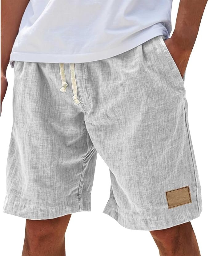 Men's fashion summer shorts, casual relaxed fit with drawstring. Perfect for warm weather outdoor fun.