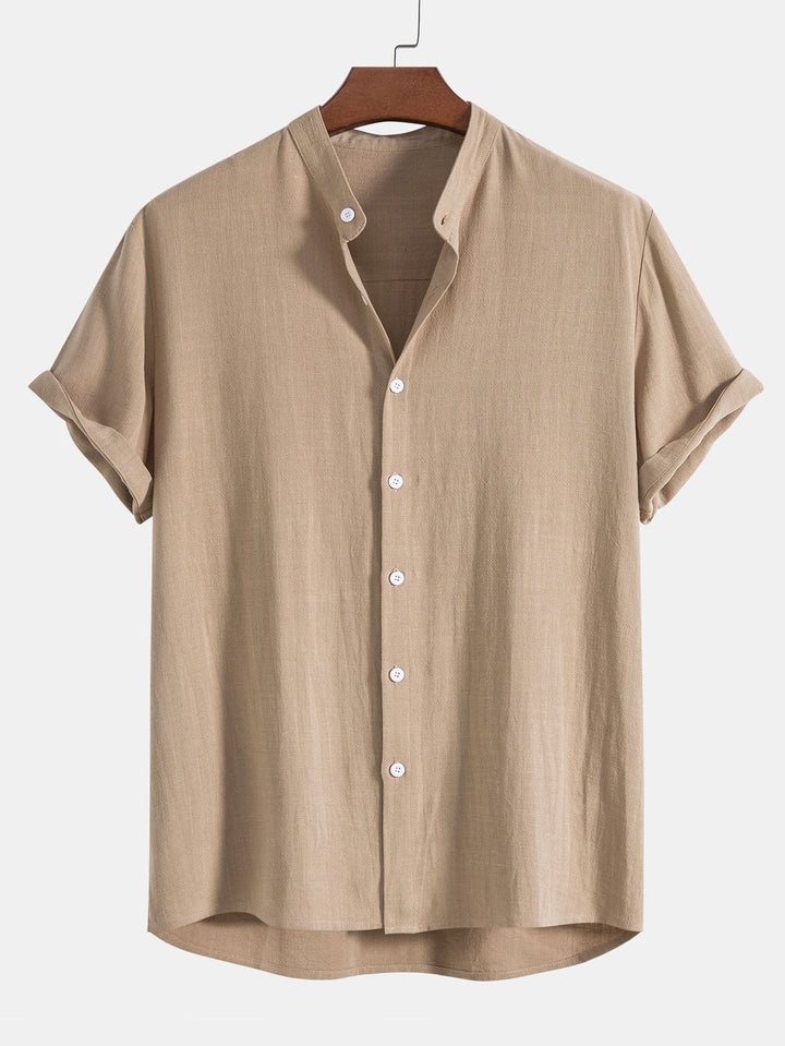 Stylish men's casual outfit set. Shirt & pants with rolled cuffs, offering a comfortable, relaxed fit for summer.