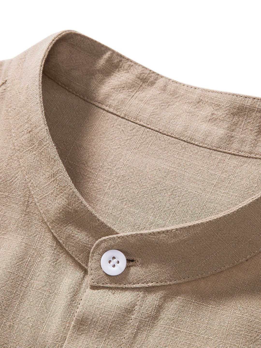 Casual men's shirt & pants set with rolled cuffs. Comfortable, breathable two-piece for summer wear.