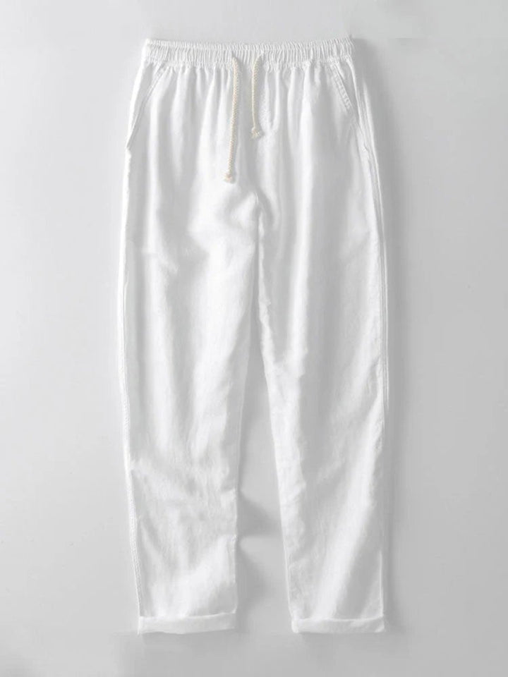 Vacation ready men's casual shirt & pants set. Relaxed fit, rolled cuffs, perfect for summer beach days.