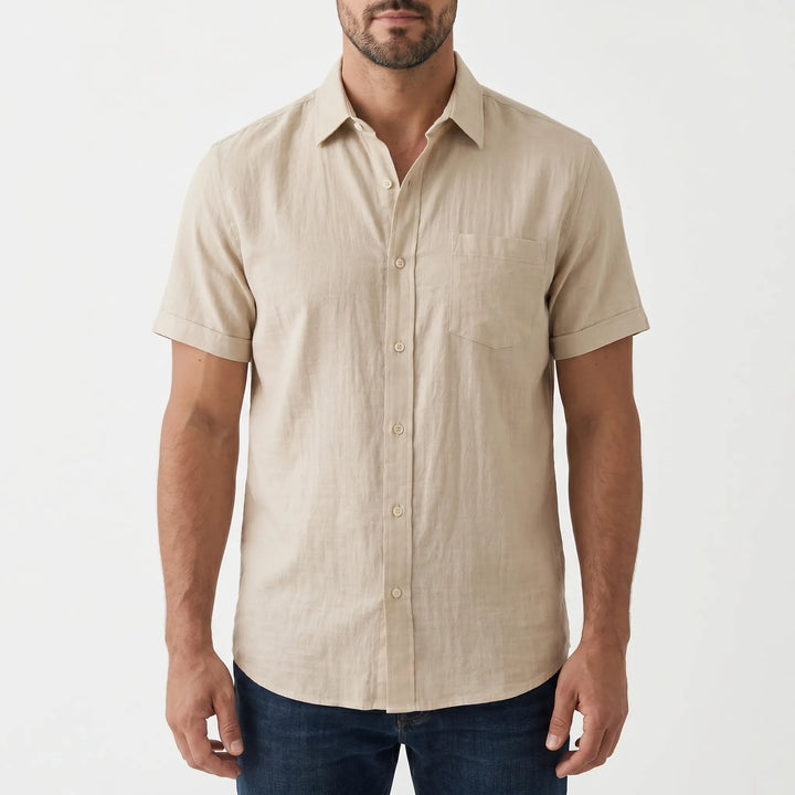 Versatile men's casual short sleeve top, comfortable and perfect for summer menswear.