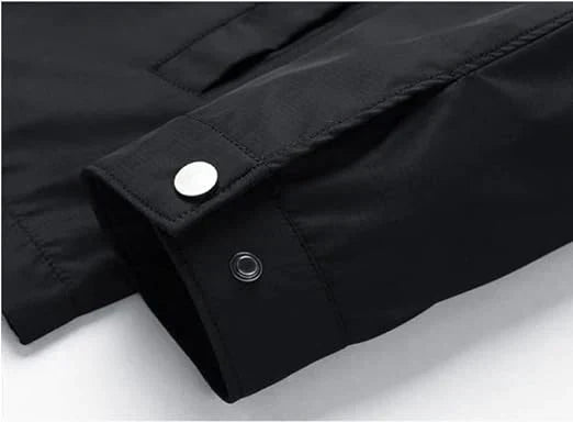 All-season men's casual zip-up jacket featuring a stylish checked lining, perfect for travel & everyday smart-casual.