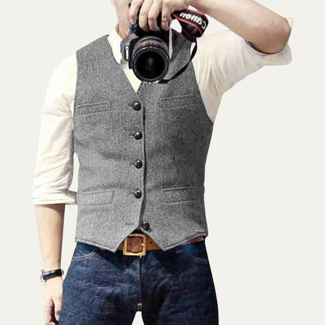Men's formal waistcoat, designed for weddings, business meetings, or elegant evening wear.