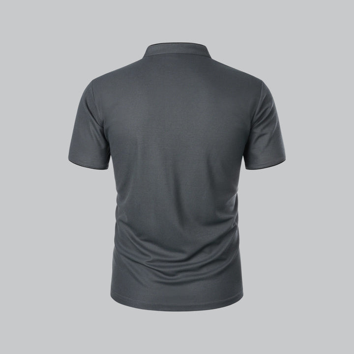Classic men's short sleeve polo, collarless and comfortable for summer style.
