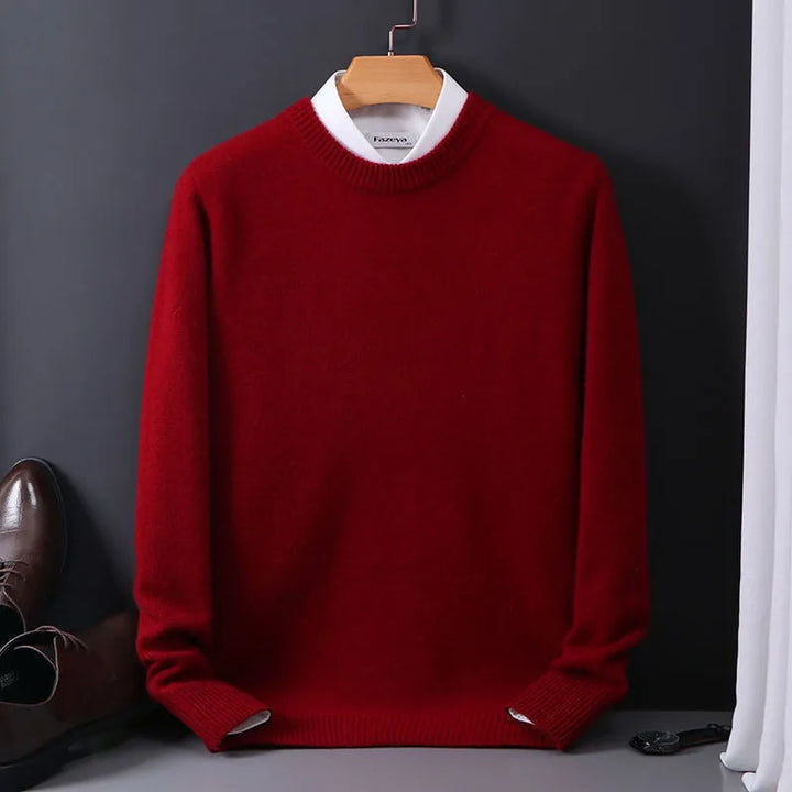 High-quality men's knit sweater, long-sleeve crew neck design for ultimate comfort and style.