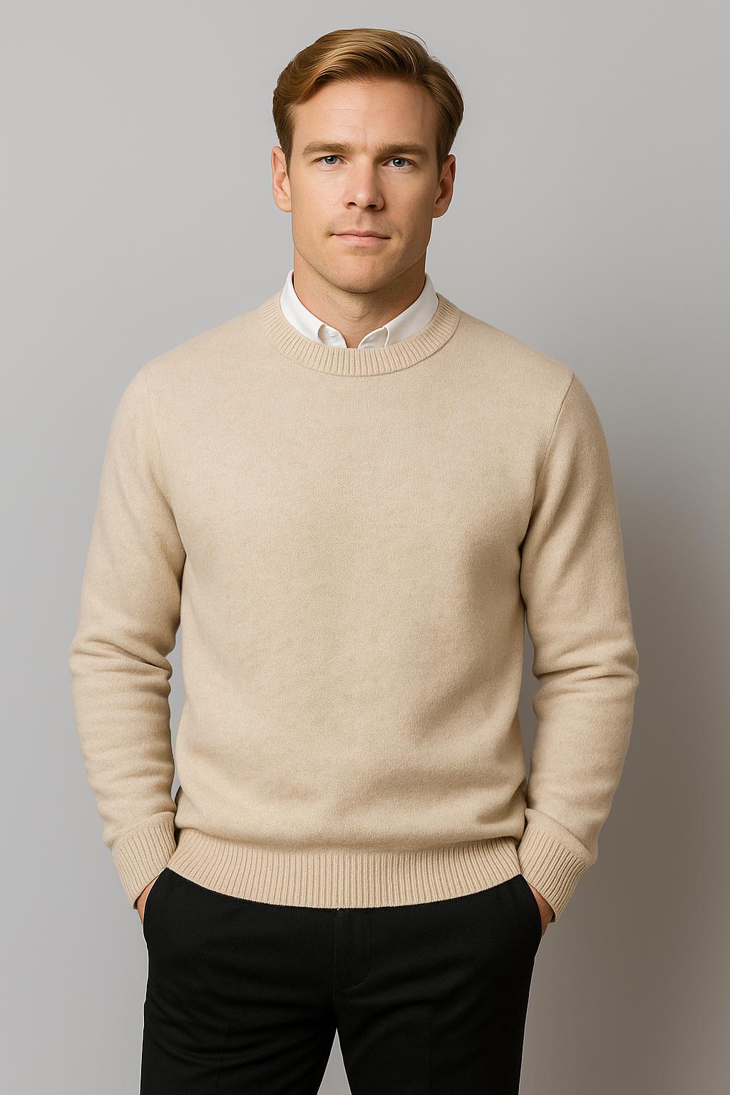 Classic men's knit sweater, long-sleeve crew neck for all-day comfort and easy layering.