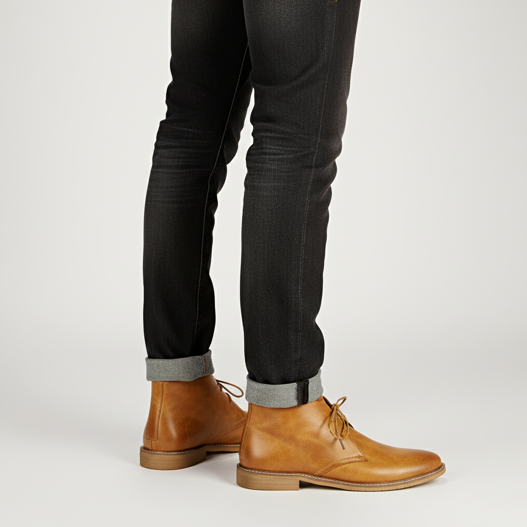 Versatile men's desert boots, ideal for casual or formal outfits, providing comfort & classic style all season.