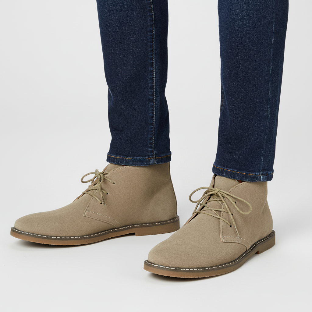 Stylish men's desert boots with vintage appeal, providing all-day comfort, durability, and classic design.